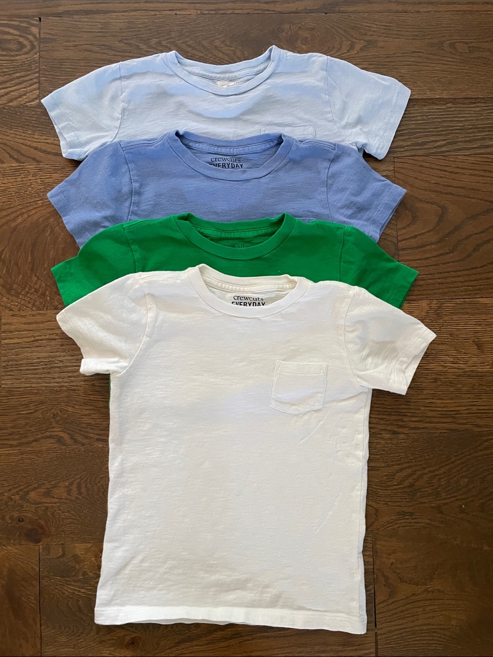 Crewcuts Short Sleeve Tee Pack - White, Green, Light Blue, Blue